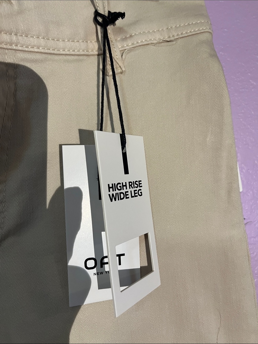 Oat New York high rise  Wide-Leg Chino Pants — Sand - Picture 3 of 9